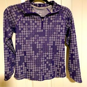 Nike Dri fit Large Half Zip Purple Top Sweatshirt